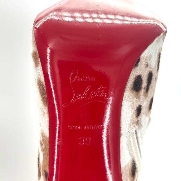 NEW Christian Louboutin SS2019 Metrolisse Animal Print OTK Pointed Toe Boots 39 - Picture 10 of 10